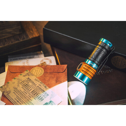 Olight Baton Turbo Rechargeable Flashlight (Roadster Blue / Orange)