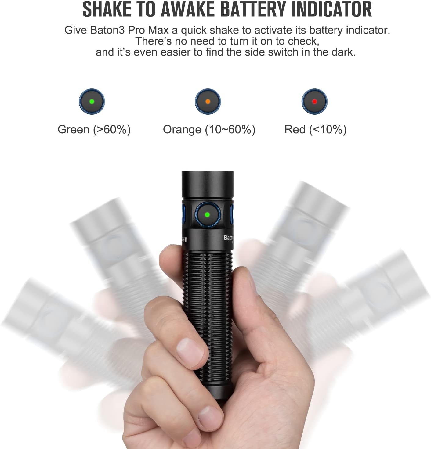 OLIGHT Baton3 Pro Max 2500 Lumens Rechargeable Compact EDC Pocket Flashlights with Safety Proximity Sensor, for Camping, Hiking, and Emergency (Cool White Light: 5700~6700K)