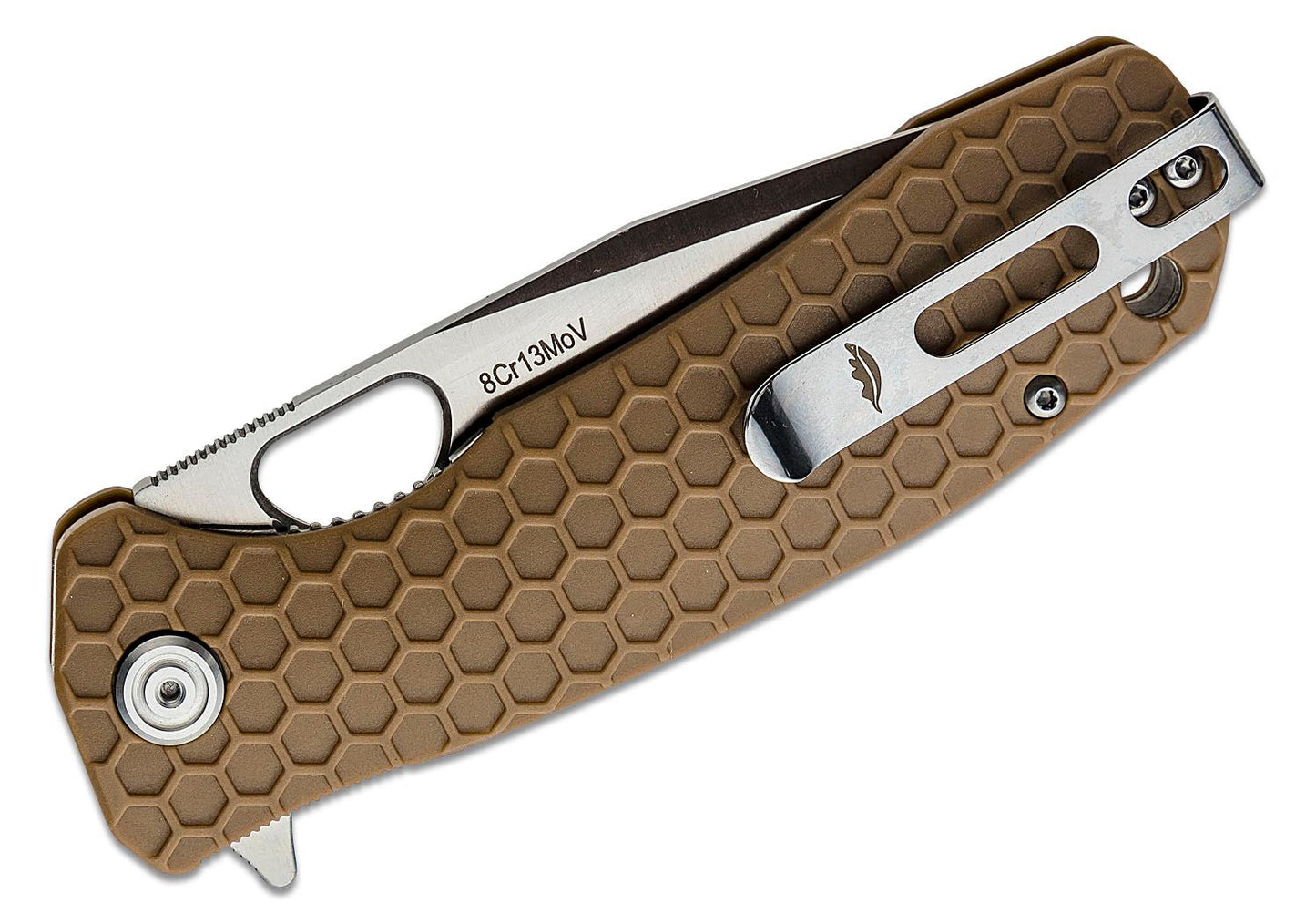 Large Linerlock Tanto Tan Brand : Honey Badger Knives