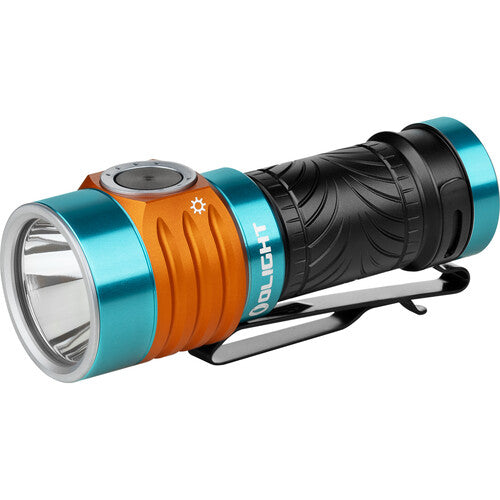 Olight Baton Turbo Rechargeable Flashlight (Roadster Blue / Orange)