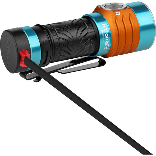Olight Baton Turbo Rechargeable Flashlight (Roadster Blue / Orange)