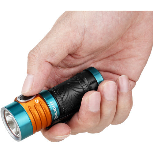Olight Baton Turbo Rechargeable Flashlight (Roadster Blue / Orange)