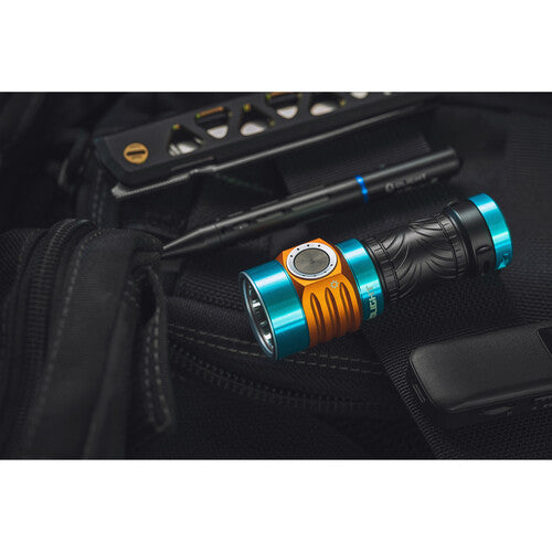 Olight Baton Turbo Rechargeable Flashlight (Roadster Blue / Orange)