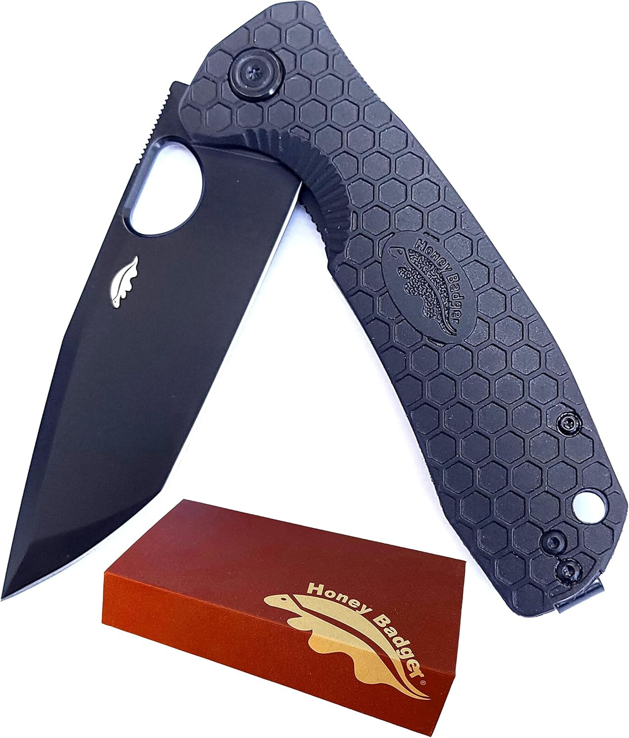 Large Linerlock Tanto Black Brand : Honey Badger Knives