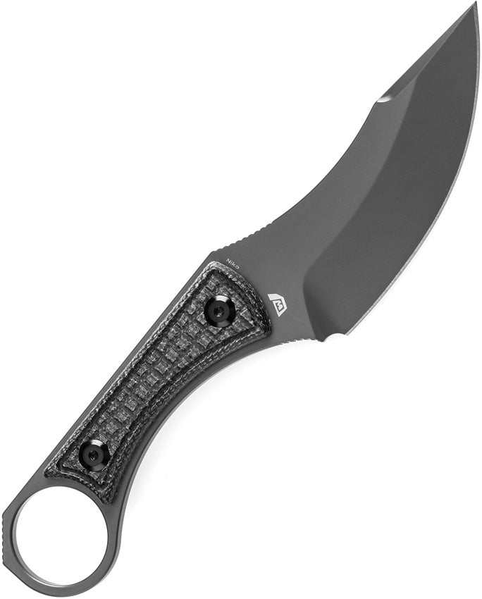 KG004A6 -Kansept Knives   Niko Fixed Blade Blk Mic