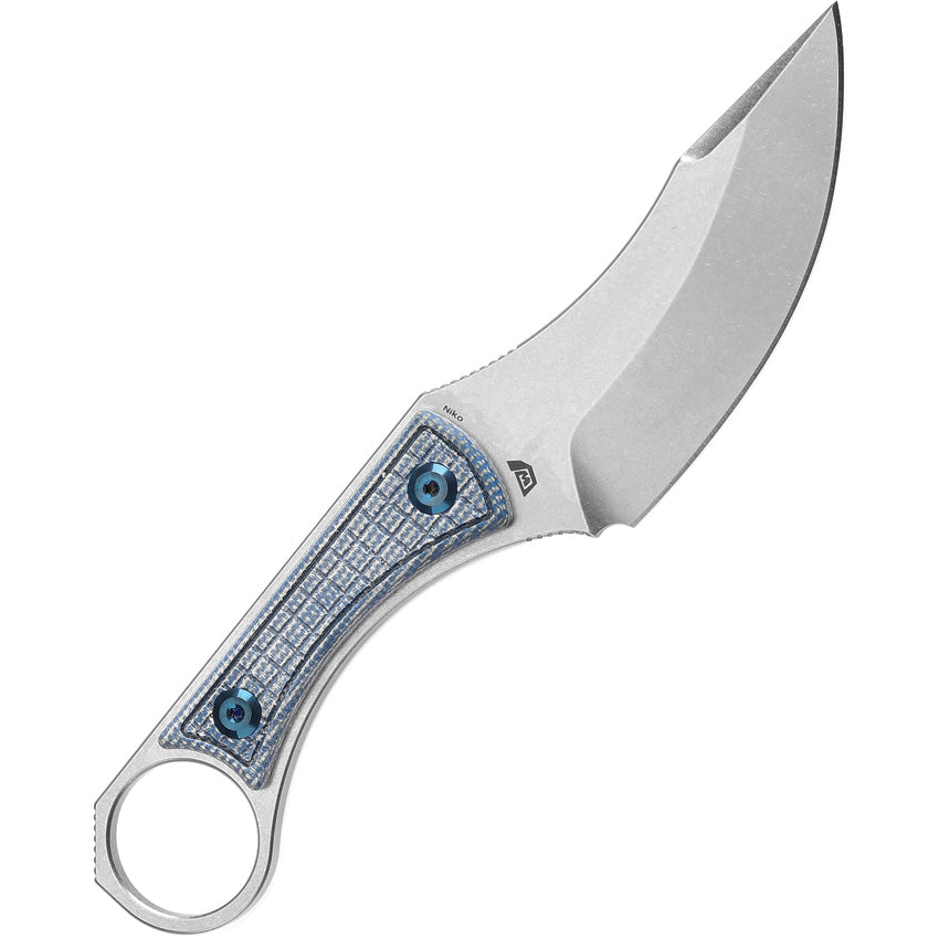 KG004A7 -Kansept Knives   Niko Fixed Blade Blue Mic