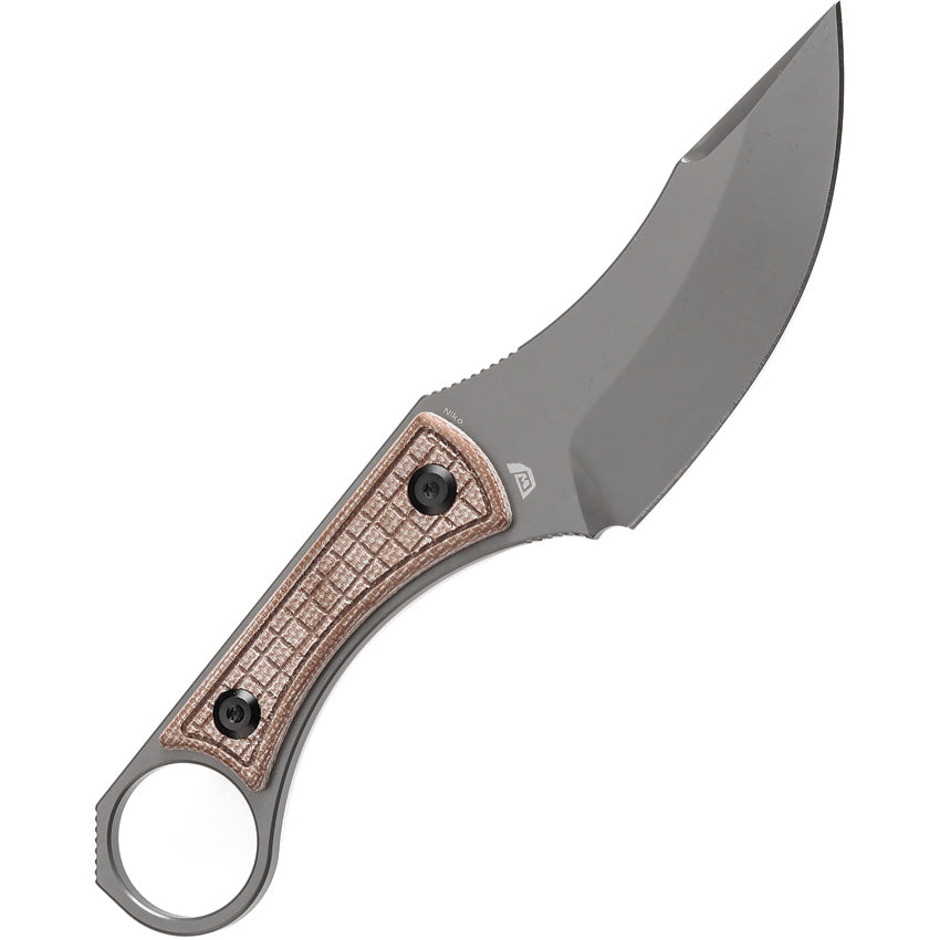 KG004A8 -Kansept Knives   Niko Fixed Blade Brown Mic