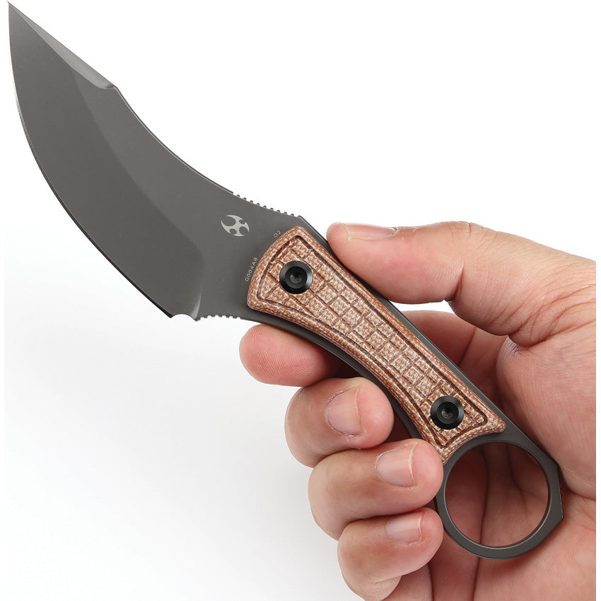 KG004A8 -Kansept Knives   Niko Fixed Blade Brown Mic
