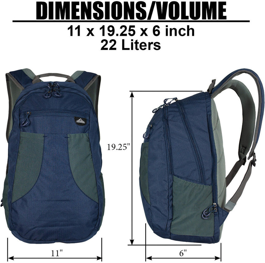 RED86013NG -Red Rock Outdoor Gear  Rio Backpack Navy/Gray
