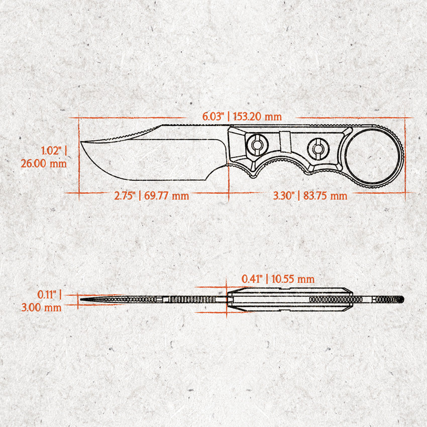 VOSD0503 -Vosteed  Close Quokka-O Fixed Blade PEI