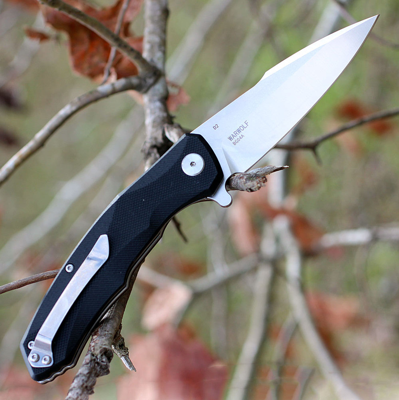 Warwolf G10 Linerlock Black Brand : Bestech Knives